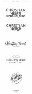 different first drafts for a new branding for christian verch. By Nicnillas Ink